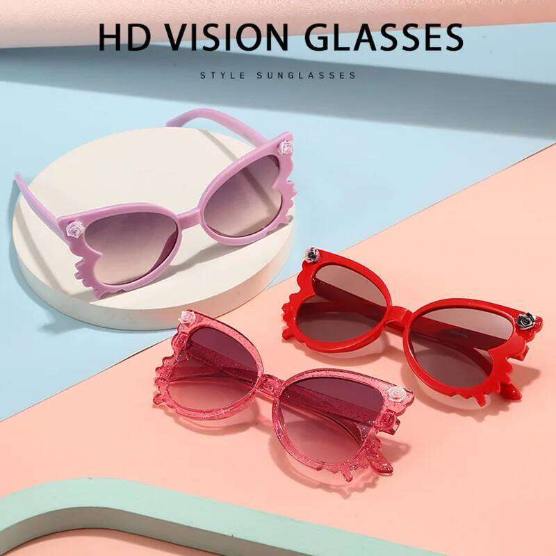 New Kids Artistic Sense Butterfly Shape Sun Glasses Boys Girls Eyeglasses Sweet Children Sunglasses UV400 Z260305