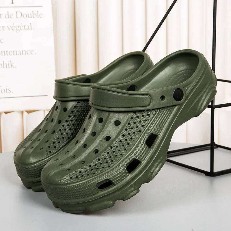 Kidmi Fashion Garden Casual Breathable Clogs Slippers Home Men Holes Summer Soft Vacation Shower Shoes