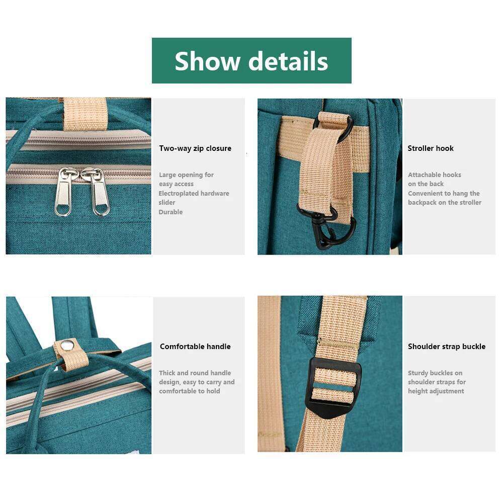 Lightweight Portable Folding Crib Bed Large-capacity Baby Backpack Female Mommy Outting Mummy Bag Z260304