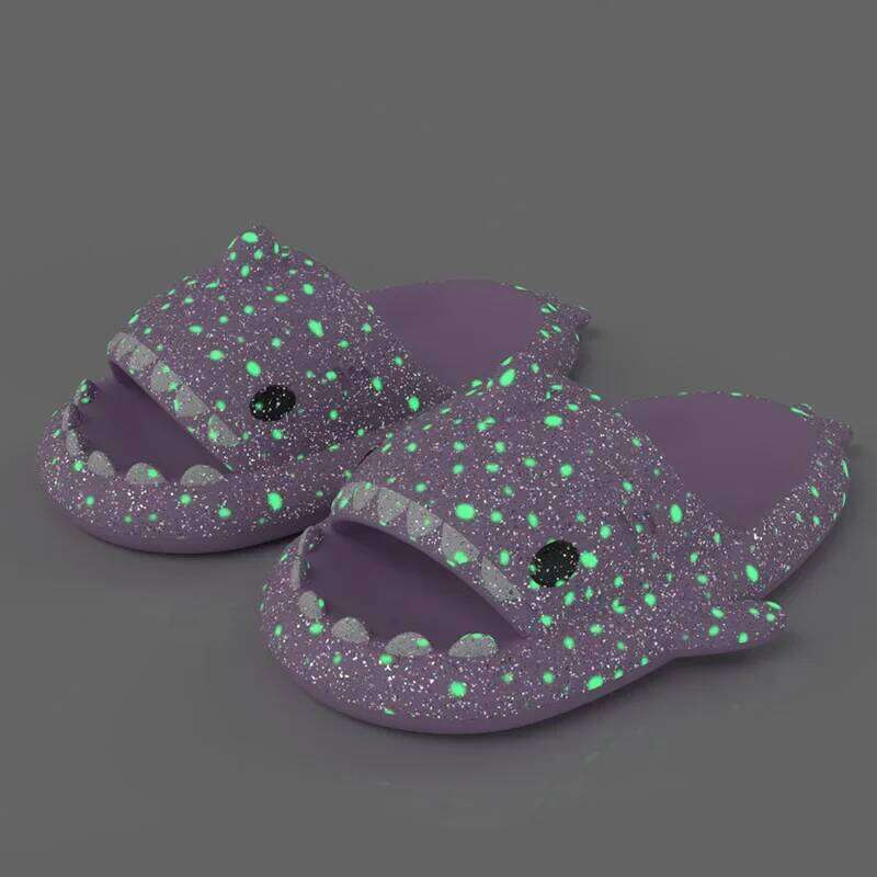 Luminous Shark Slippers Couples Fashionable Home & Beach Summer Shoes Cute Glow-in-the-Dark Cartoon Design for Men And Women