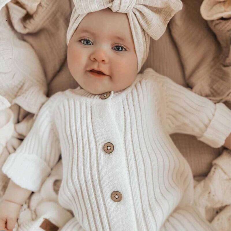 2025 New Infant Girls Knitted Jumpsuit Toddler Baby Girl Boys Long Sleeved Knitting Romper Children Clothes Z260304