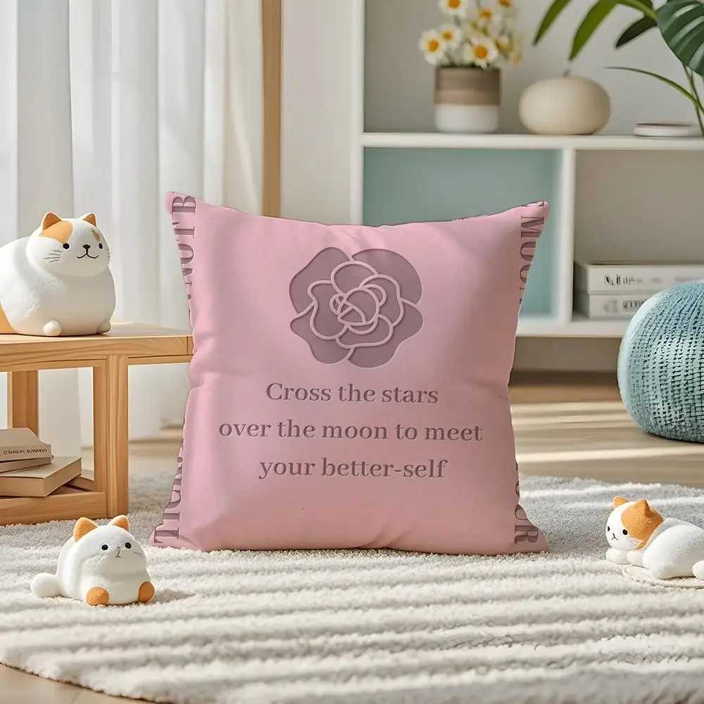 Hot Selling Camellia High-end Printing Pillow Case Silky Elegant Comfort Sofa Bed Invisible ZipperT260305