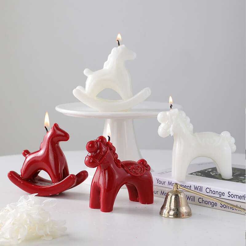 New Year Rocking Horse Scented Simple Design Sense Study Living Room Elegant Candle Creative Home Decoration Wholesale W260305
