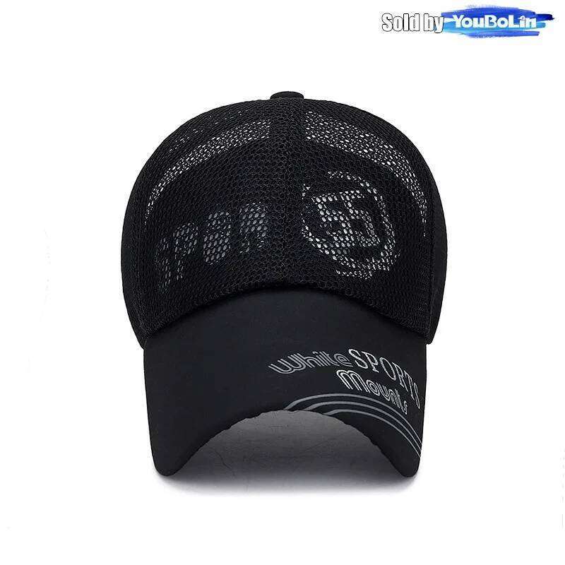 Summer Extended Brim Back Mesh Adjustable Baseball Cap Sun Hat Trucker Caps Dad Hats Y260304