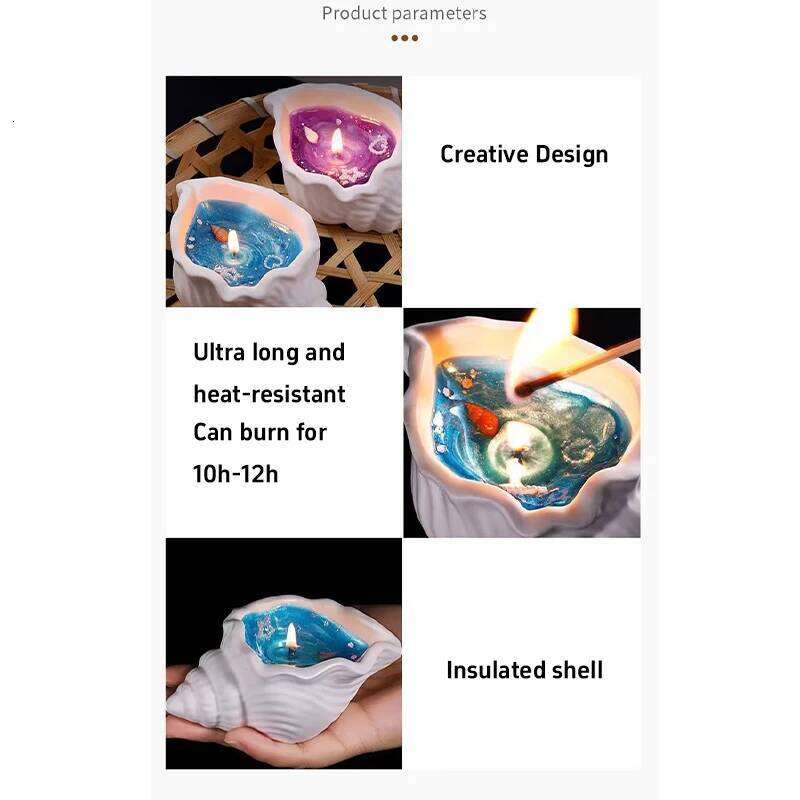 Conch Aromatherapy Creative Fragrance Shell Sea Star Handmade Jelly Candle Atmosphere Ocean Wind Birthday Companion Gift W260304 W260305