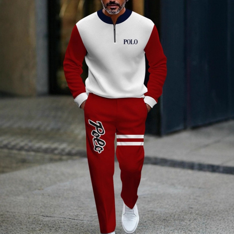 Luxurious Brand Designer Clothing 2026 New Style Half-zip Pullover T-shirt For Men - Casual And Fashionable Long-sleeved Clothing - Men's Sportsw