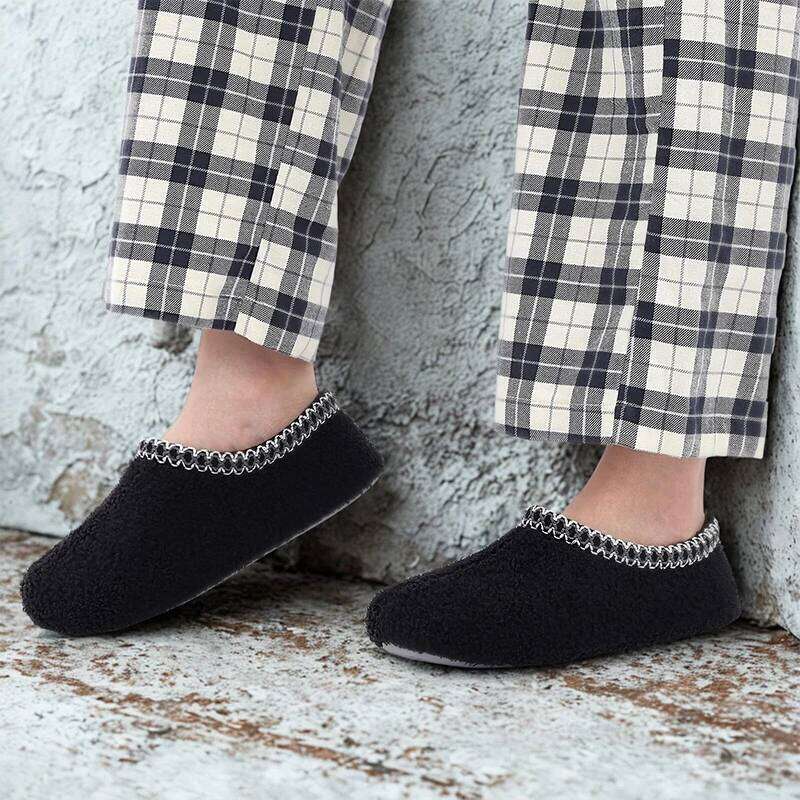 Kidmi with Soft Rubber Sole Women Shoes Fashion Curly Fleece Upper Lightweight Women's House Memory Foam Slippers