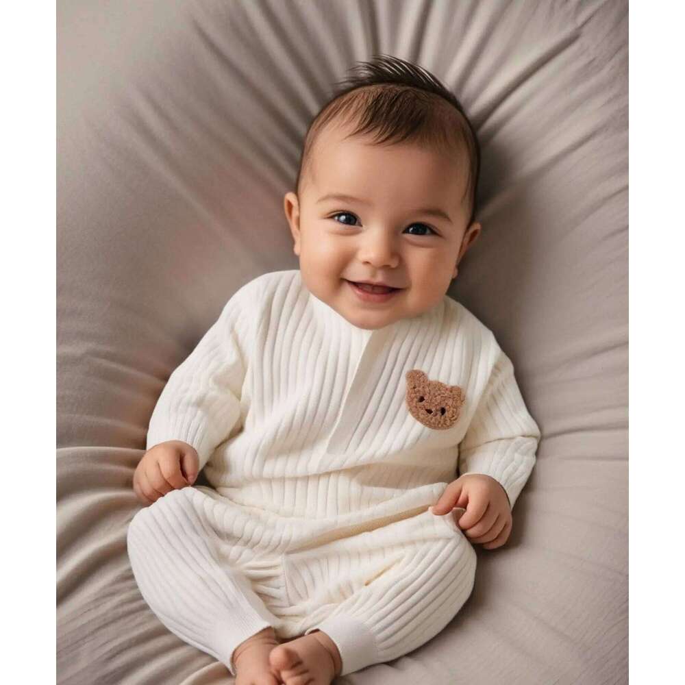 Bodysuit & One Pieces for Boys Girls Newborn Rompers Solid Color 100 Cotton 0-24M Long Sleeve Loungewear Outfit Thin Cute Design Z260304