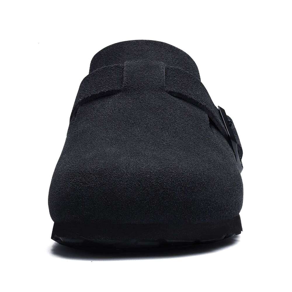 Kidmi Suede Mules For Women Fashion Men Clogs Shoes Classic Cork Antislip Outdoor Slippers With Arch Support