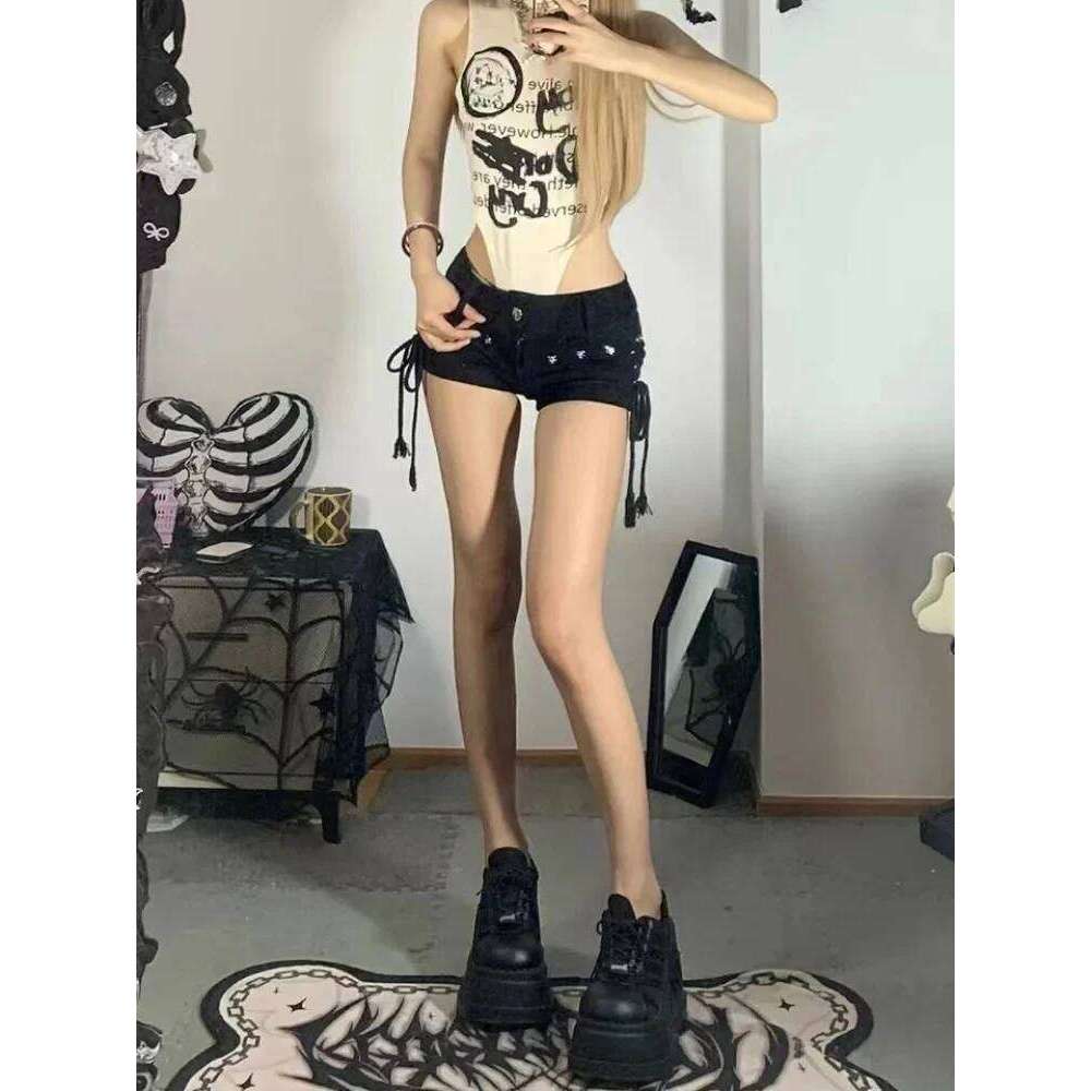 Shorts Women Skinny Creativity Lace-up Popular Streetwear Daily Personality Students Holiday Fashion Sexy American Retro Leisure XJ260305