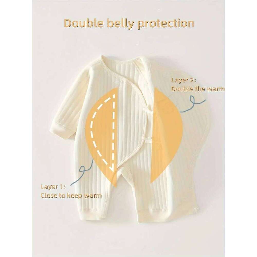 Boys Girls Bodysuit Newborn Winter Onesie Clothes Cotton Toddler Home Wear 0-6M Thickened Spring and Autumn Clothing Z260304