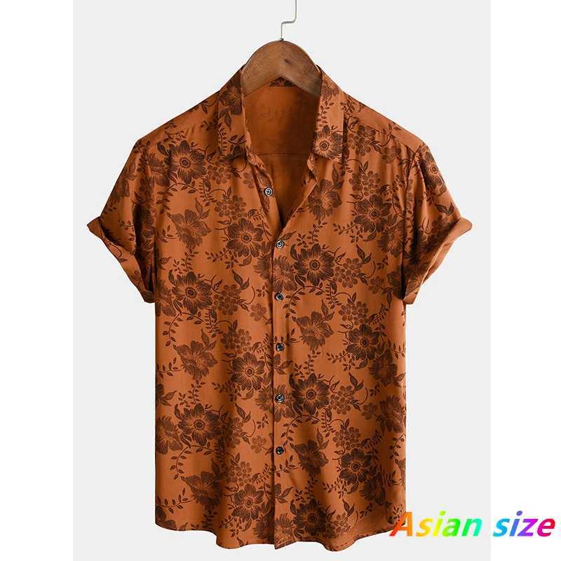 2025 New Mens Shirt Polyester Fashion Casual Graphic Beach Shirt Summer Daily Short Sleeve Oversized Loose Hawaiian Shirts Tops M260305