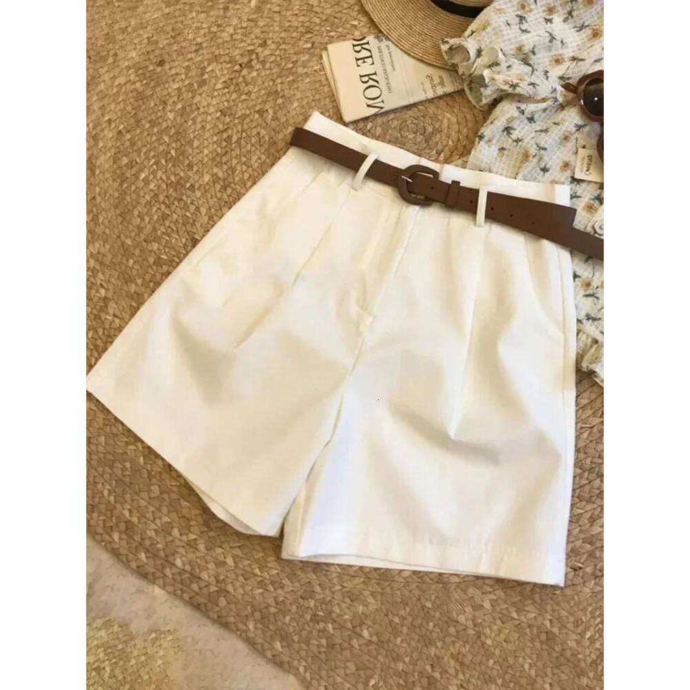 White Wide Leg for Women Summer High Waist Loose Straight Office Ladies Solid Black Women's Bermuda Shorts Casual XJ260305
