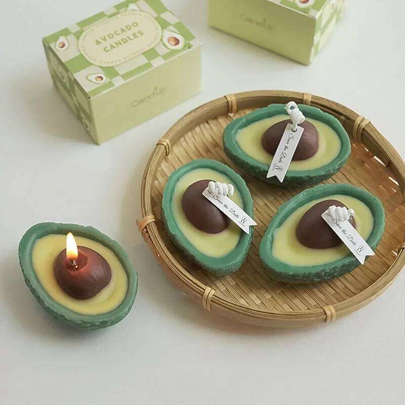 Imitation Avocado Aromatherapy Scented Candle, Soy Wax Candles Aromatherapy, Birthday Candle Wedding, Home Decoration for Party W260304 W260305
