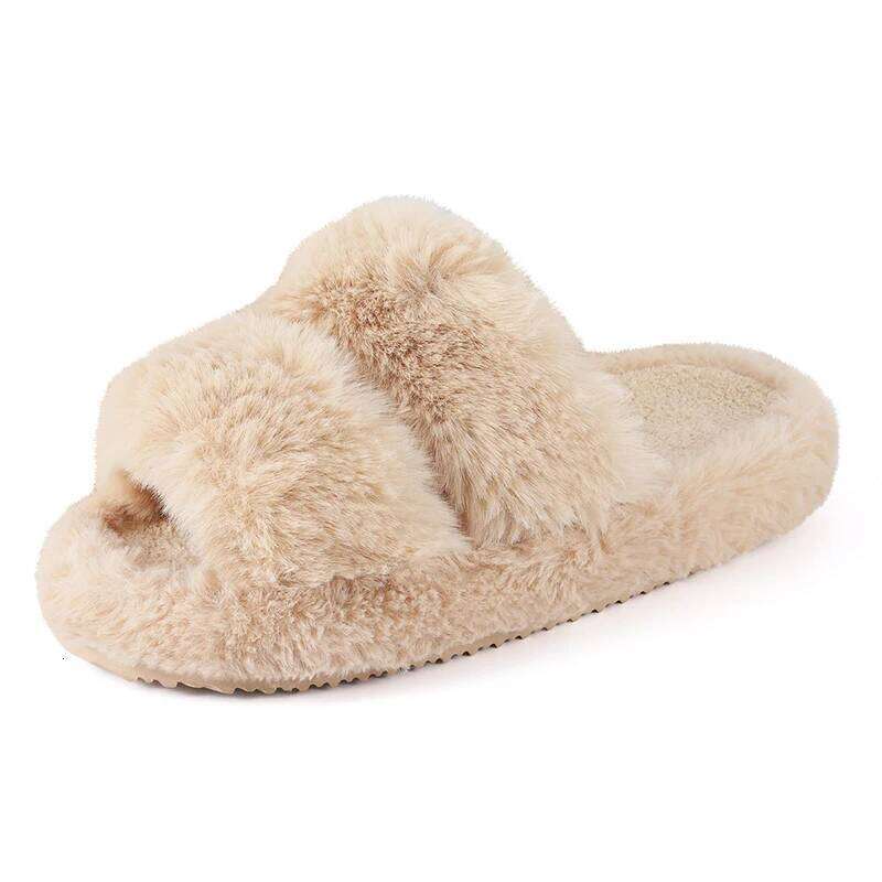 Kidmi PoP Classic Fuzzy Fluffy Winter Women Indoor Short Plush House Slippers Antiskid Flat Lady Slipper