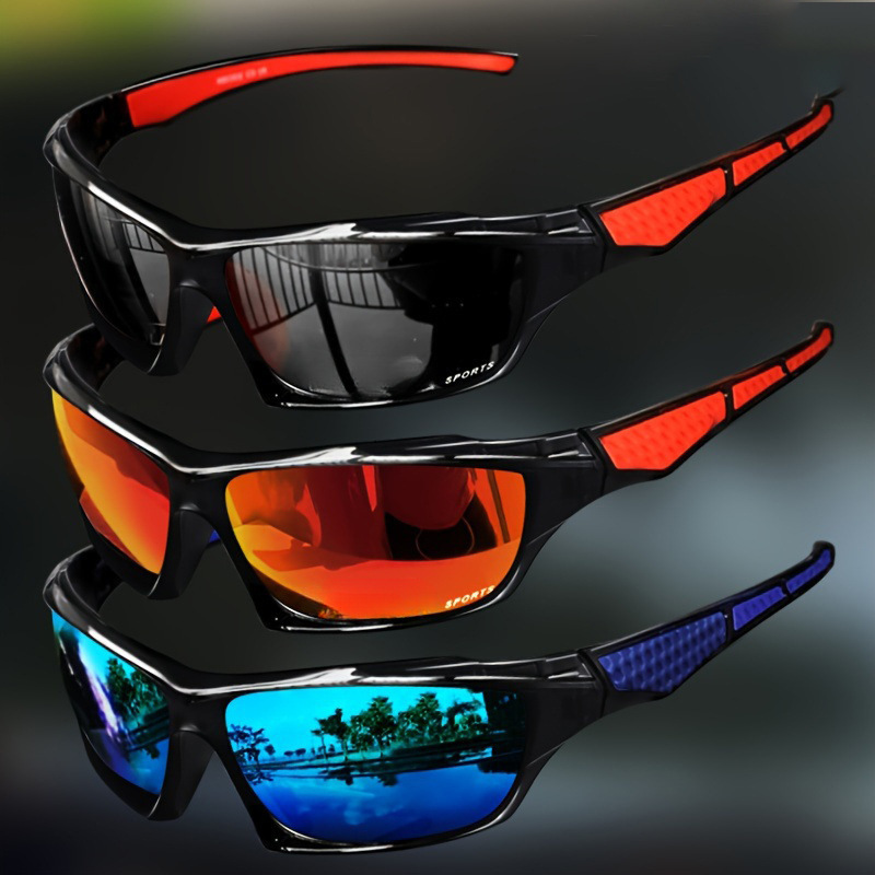 2026 New Designer Luxury Brand Cross Border Men's Fashion Sunglasses Color Film Outdoor Night Vision Driver Driving Sunglasses Bicycle Sports Gla