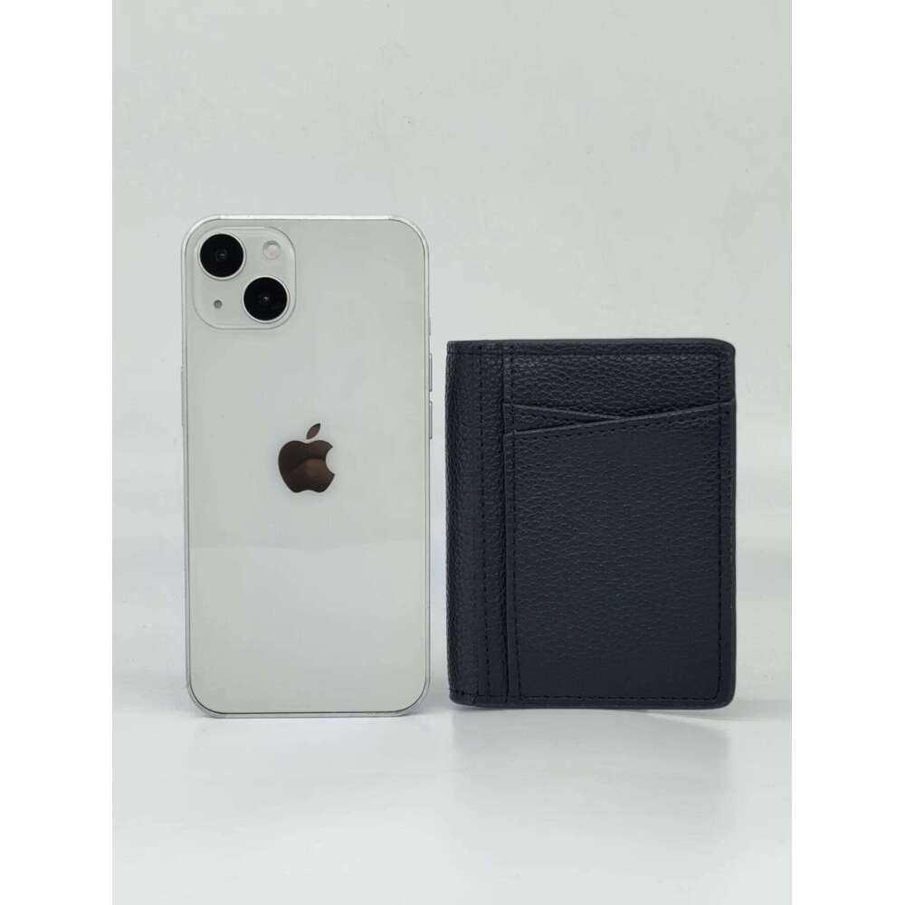 Stylish Minimalist Black Slim Card Holder for Business Professionals and College Students - New Trendy Men's Wallet C260304