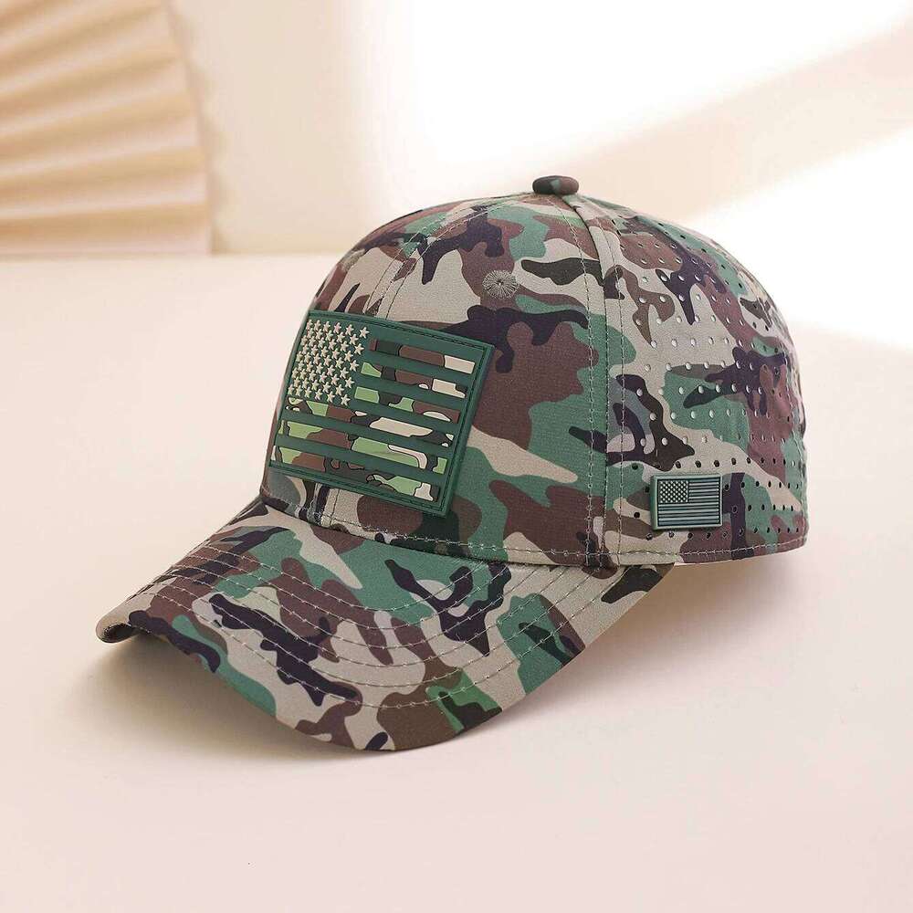 Camouflage flag breathable, adjustable sunshade European and American fashionable baseball cap for daily casual sports Y260304