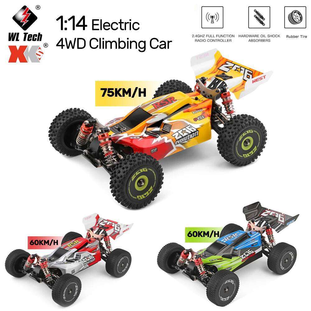 WLtoys 144001 144010 4WD RC 60KM/H 75KM/H High Speed Racing Car 2.4G Off-Road Drift Remote Control Vehicle Toys for Adults Z260304