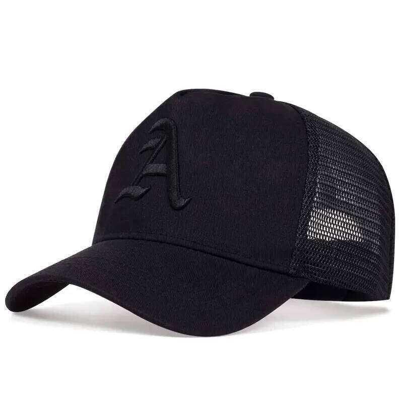 Unisex Gothic Letter A Embroidery Baseball Net Caps Spring and Summer Outdoor Adjustable Casual Hats Sunscreen Hat Y260304