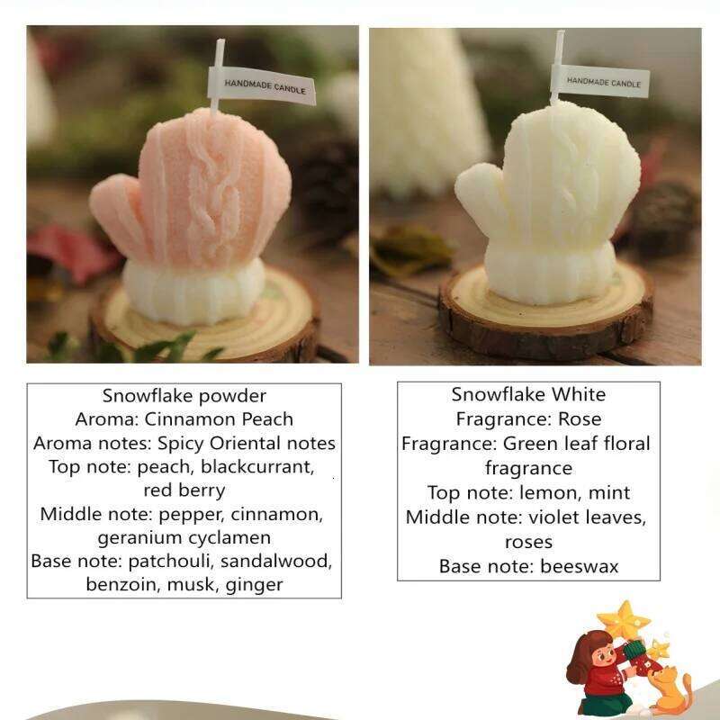Winter Scented Candles, Atmosphere Mini Wool Gloves Shape Fragrance Small Gift Christmas Candles W260304 W260305