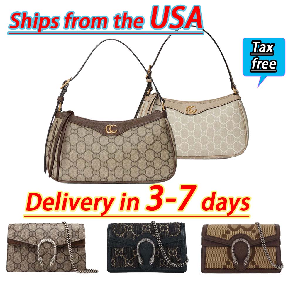 Designer Bag Handbags Luxury Fashion Handbags Premium Calfskin Leather Luxury Bags Zip Closure Flap Bags Ophidia Shoulder Bags Crossbody Chain Bags