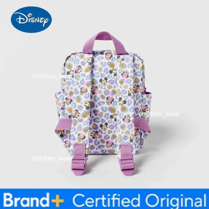 Disney 2025 New Cartoon Minnie Childrens Bag Baby Mickey Mouse Print Boy and Girl Backpack Student School Bag H260305