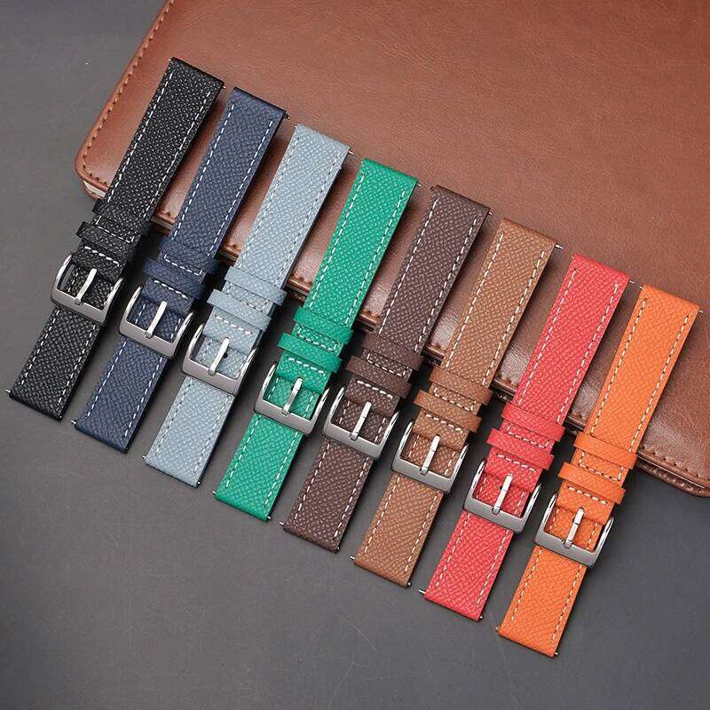 Epsom Strap 18mm 19mm 20mm 22mm Calfskin Leather Watchband Quick Release Watch Band Hand-Made Palm Pattern Wristband Belt H260304