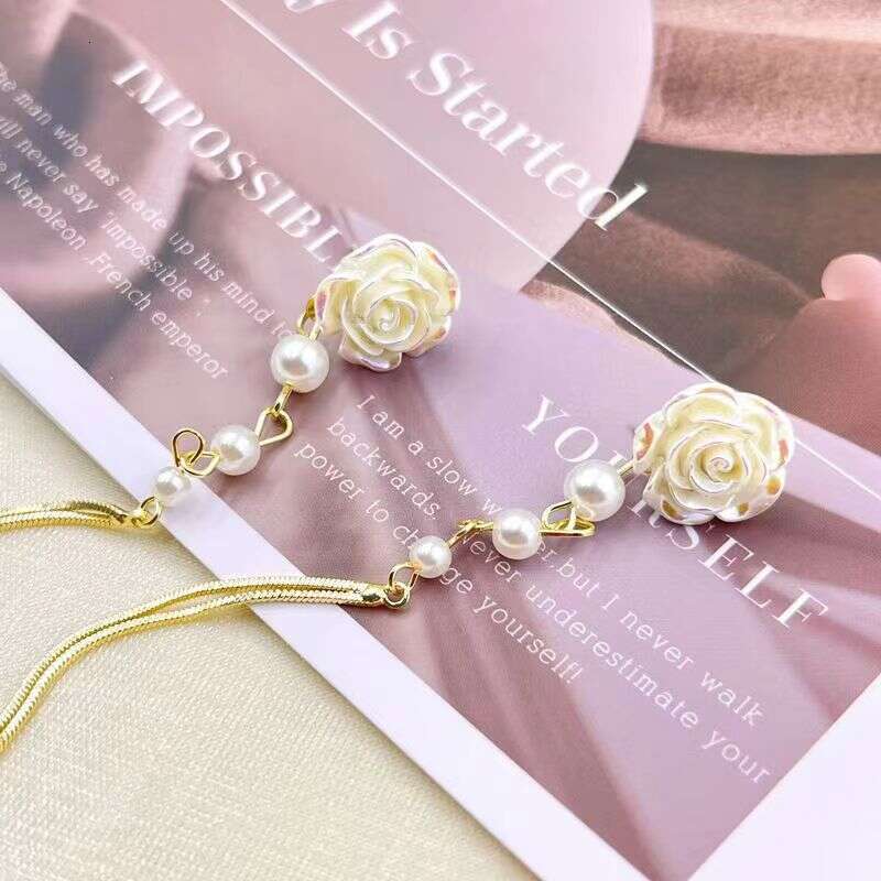 Womens Jewelry Earrings stud Fairy Gentle Forest Style Camellia Pearl Long Tassel Earrings French Vintage Exquisite Simple Ear Accessories for Women