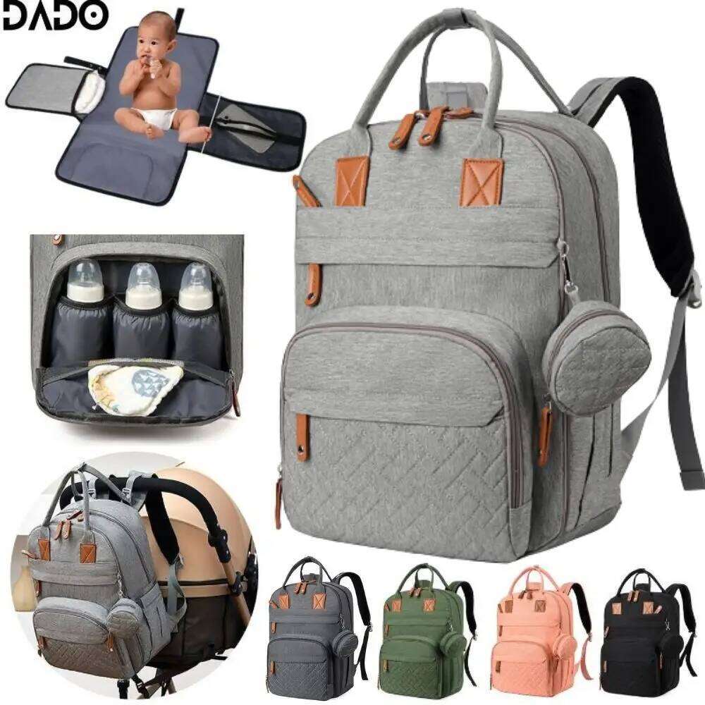 Diaper Bag Backpack Baby Essentials Travel Tote Multifunction Waterproof with Changing Station Pad Stroller Straps Big for Mommy Z260304