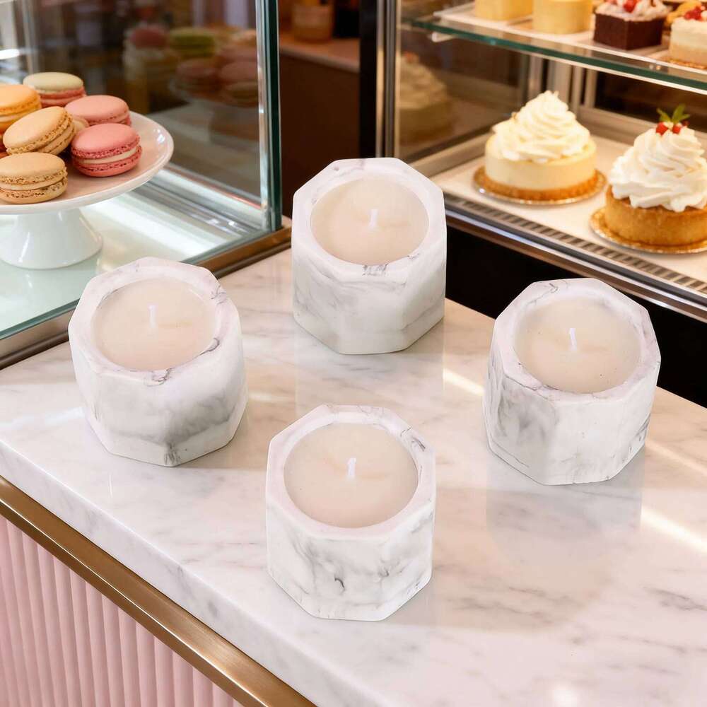 Creative Marble Aroma Candle, Unscented Smokeless Candle for Home Decor, Romantic Mood Scented Gift, Luxury Niche Souvenir, Hand W260304 W260305