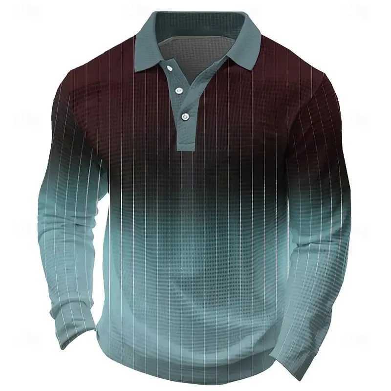 Mens 3D Digital Print Long SLeeve Shirt Breathable Casual Top Slim Fit Quick Dry Classic Collar MUlti Colors Fall Winter M260305