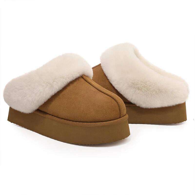 Kidmi New Fuzzy Platform Slippers Women Comfortable Winter House Shoes with Memory Foam Women's Cotton slippers