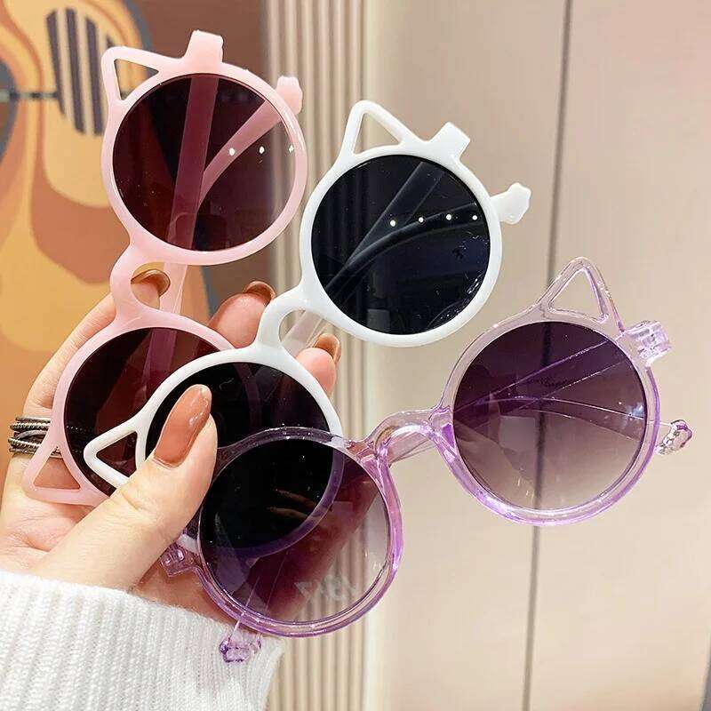 Kids Sunglass Retro Cat Ear Beach Summer Eyewear Z260305