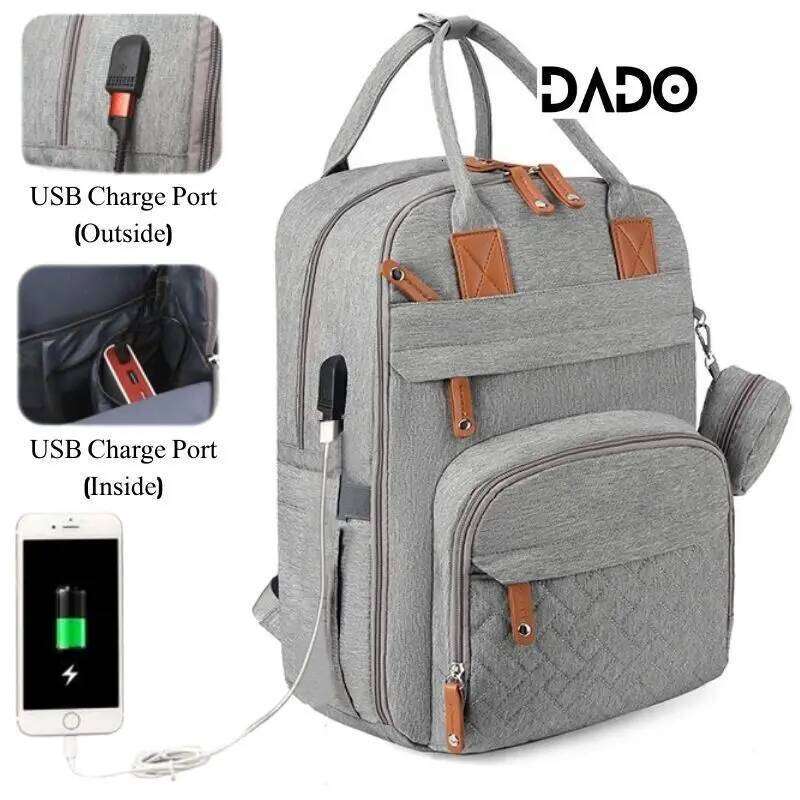 Diaper Bag Backpack Baby Essentials Travel Tote Multifunction Waterproof with Changing Station Pad Stroller Straps Big for Mommy Z260304