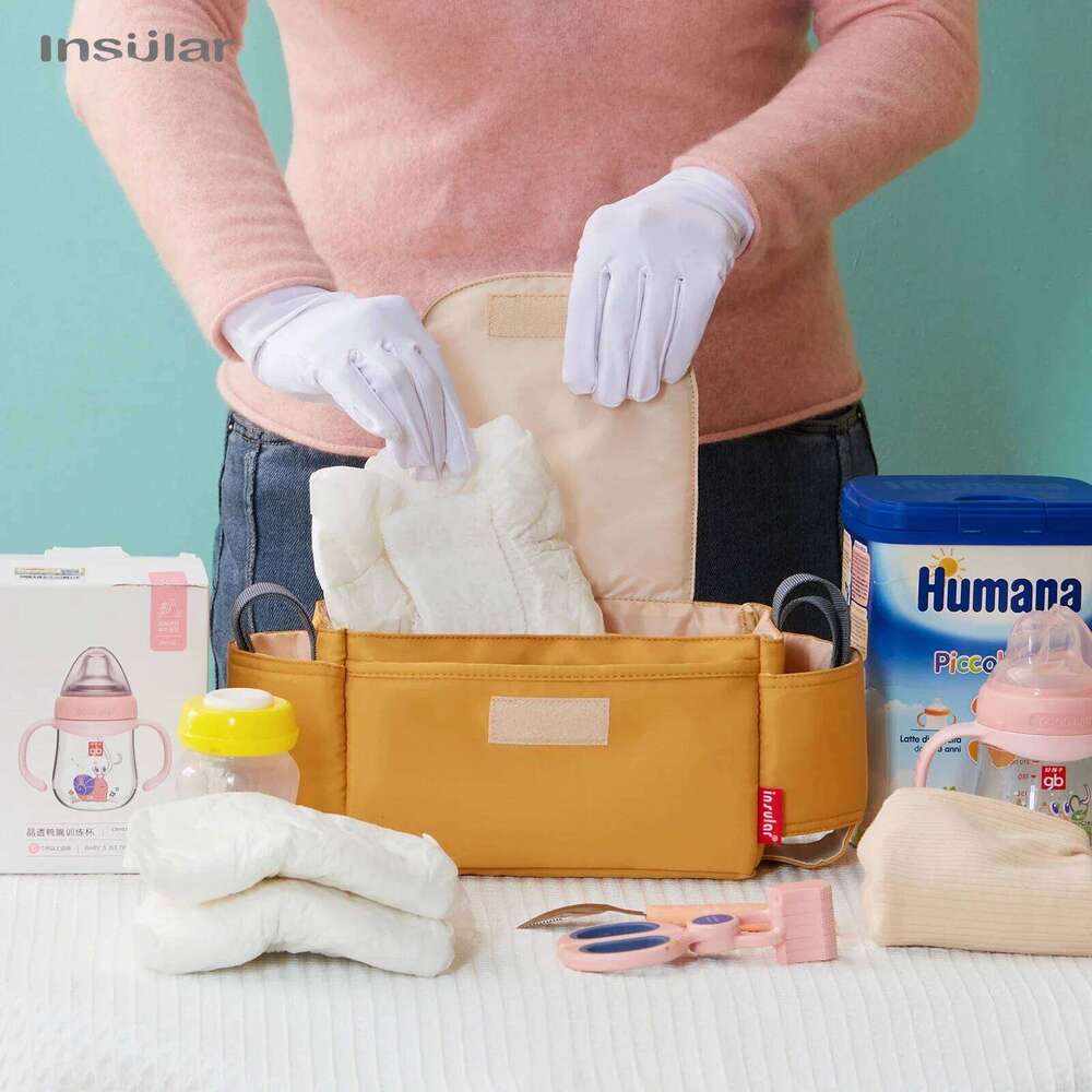 Mini Stroller Hanging Bags Nylon Cloth Bottle Cup Storage Pack Waterproof Infant Diaper Nappy Package Multi-functional Z260304