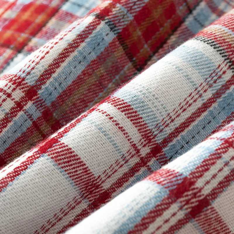 Men Shirt Plaid Flannel Long Sleeve Oversized Loose Cotton Casual Male Youth Comfortable Soft Fall Streetwear Formal Dress Shirt M260305