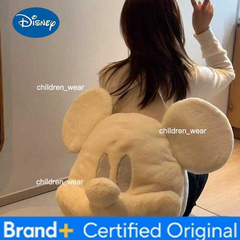 Disney Mickey Cute Plush Backpack Large Capacity Cartoon Doll School Bag Soft Comfortable Adjustable Strap Backpack Girls Gifts H260305