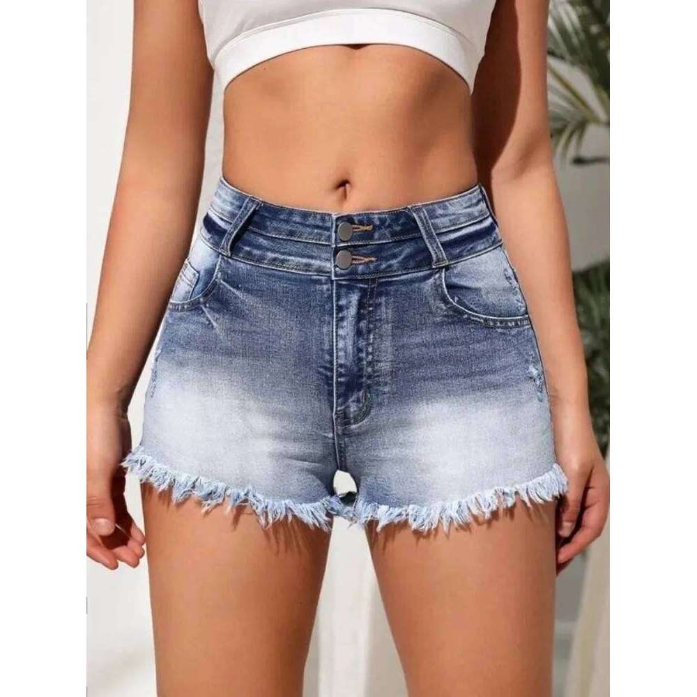 2025 Summer New Fashion Ripped Skinny Denim For Women Sexy Stretch Tassel Jeans Shorts Casual Female Clothing S-2XL XJ260305