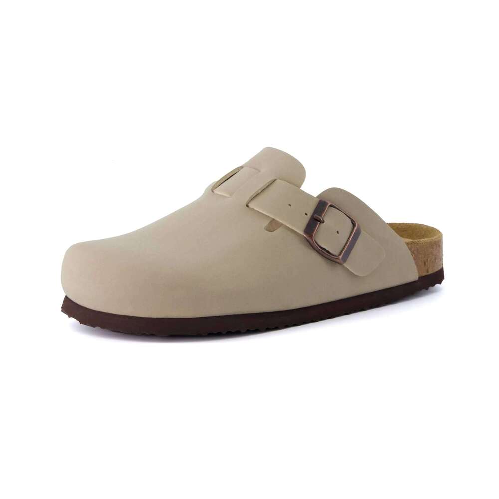 Kidmi Suede for Women Men Clogs Slippers Soft Cork Footbed Leather Mules Comfort Potato with Arch Support Home Shoes