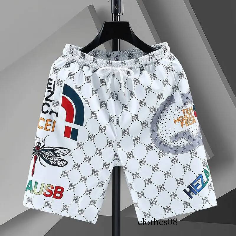 Men's outer shorts wear trendy quick-drying ruffian handsome men's summer ice silk beach pants