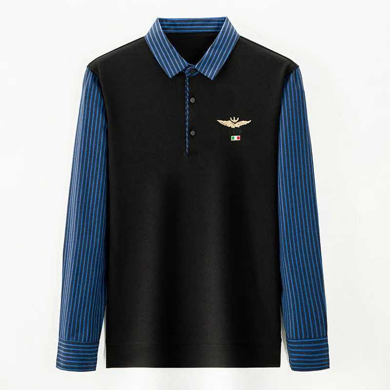 2025 New Mens Casual and Fashionable Long SLeeved Shirt with Contrasting Print Anti Wrinkle Top M260305