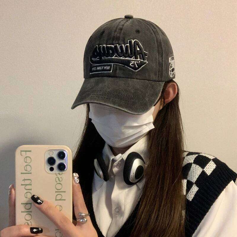 American retro soft top duckbill baseball cap with a small face, suitable for both men and women Y260304