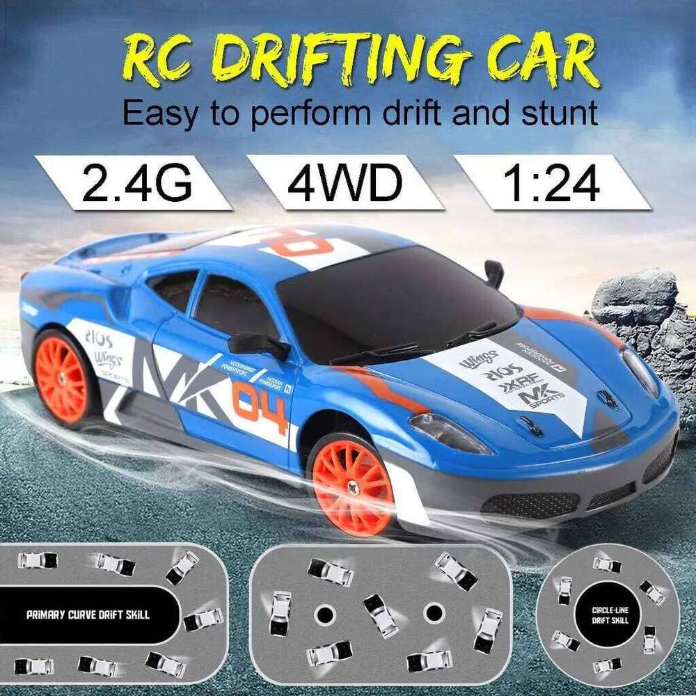 1:24 Drifting 2.4G 4WD Remote Control Racing RC High Speed Competition Race Car Boy Toy Gift Replaceable Tire Z260304