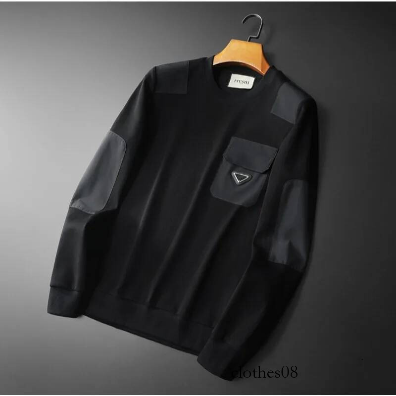 Minglu Auutmn Winter Sport Casual Male Sets Luxury Splicing Round Collar Men's Sweatshirts Elastic Waistband Man Sweatpants