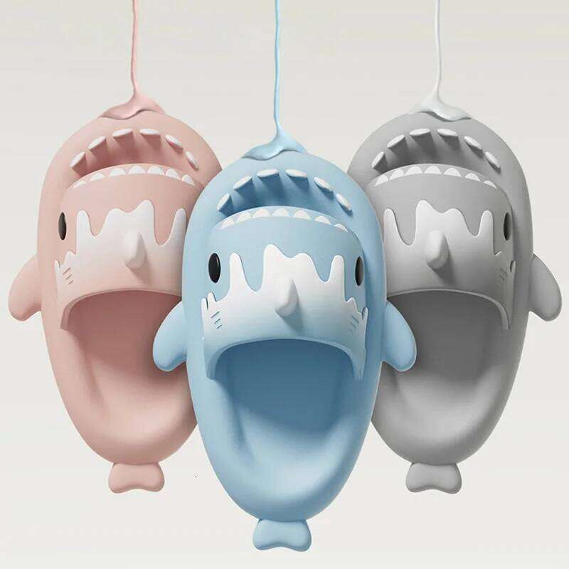 2024 Ice Cream Shark Women's Cute Girl's Indoor Household Anti slip Couple Men's Summer Slippers