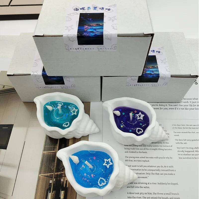 Fragrance Jelly Wax Handmade Gift Box Ambience Souvenir Ocean Wind Conch Aromatherapy Candle Ornament W260304 W260305