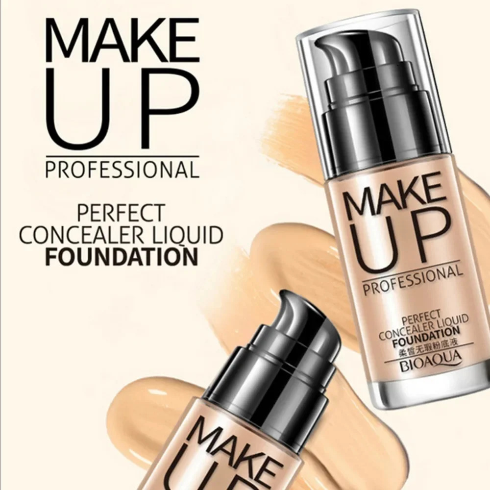 BIOAQUA Face Base Liquid Foundation Makeup Concealer Waterproof Brighten Whitening Long Lasting BB Cream Cosmetics 260305