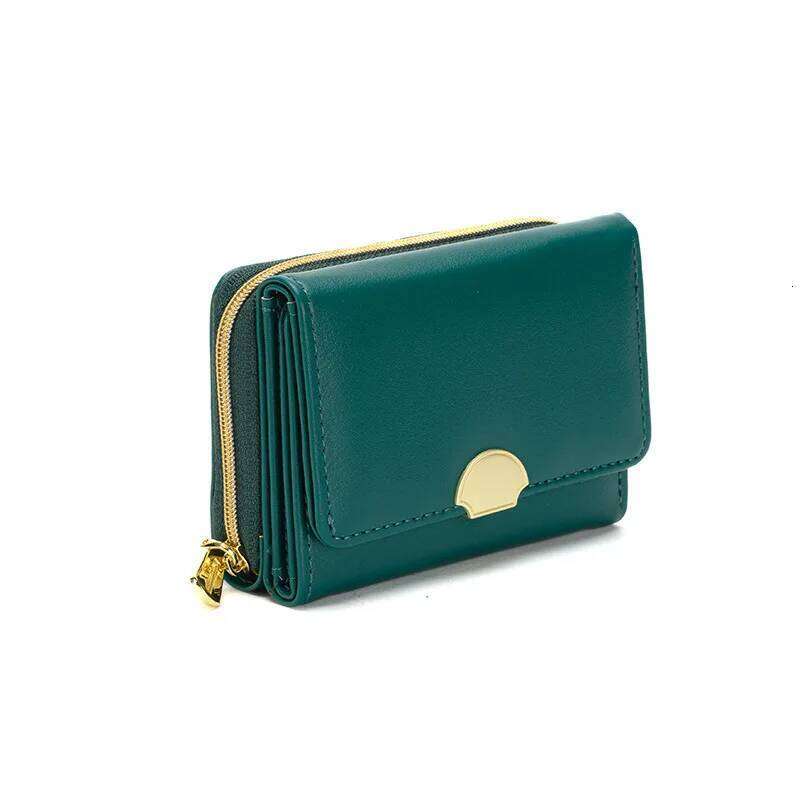 2024 New Women's Wallet Short Zipper Two fold Money Clip Small and Multi functional Change Card Bag C260304