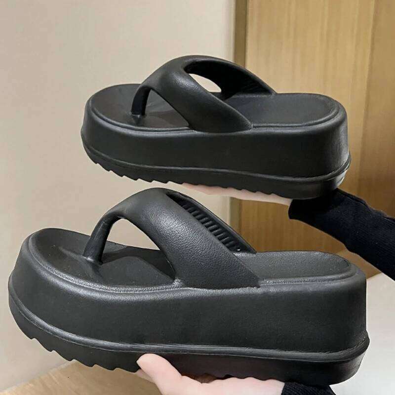 Kidmi Sandals Heel Flip-flops Summer Thick Sole EVA Beach Slides For Women Fashion Soft Platform Cloud Slippers
